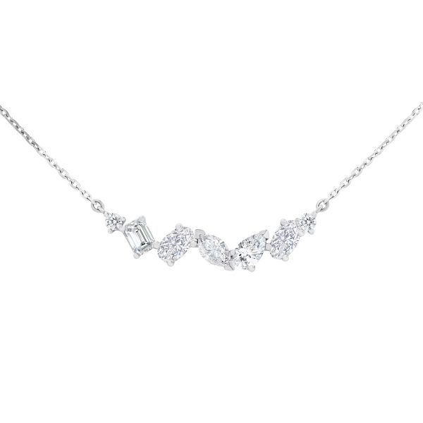 Lab grown diamond cluster necklace
