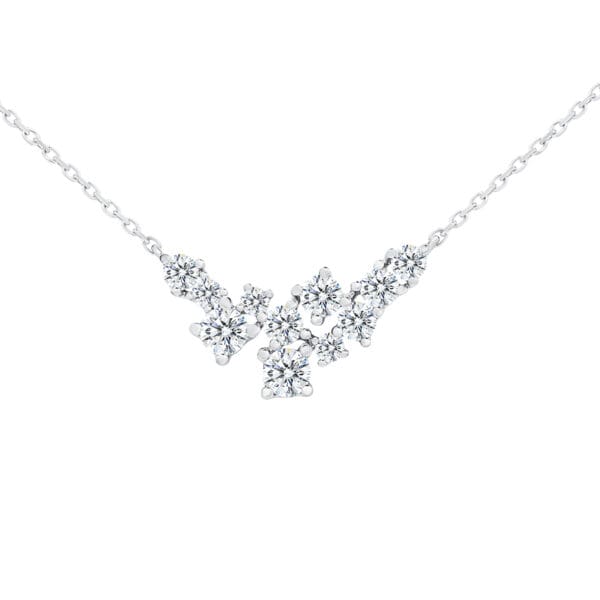 Isla Round cluster lab grown diamond necklace