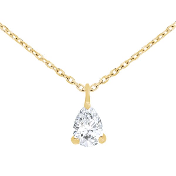 Kristen 0.34-0.62ct pear solitaire necklace on fine adjustable chain