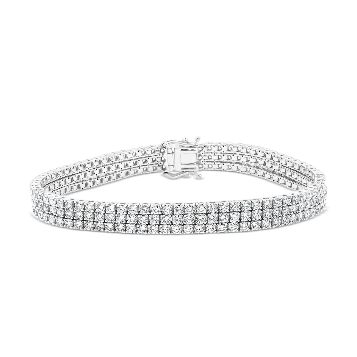 10 ctw Round Lab Grown Diamond Four-Prong Tennis Bracelet - 8.5 Inches -  Grownbrilliance