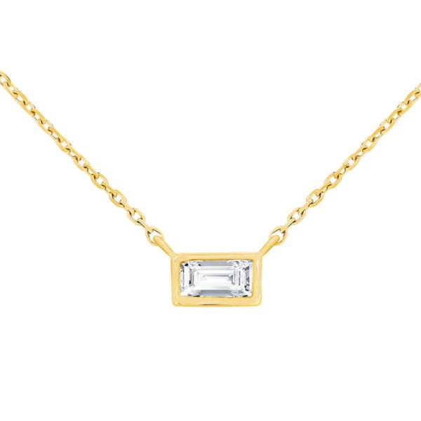 Neve Bezel Baguette Lab Grown Diamond Necklace