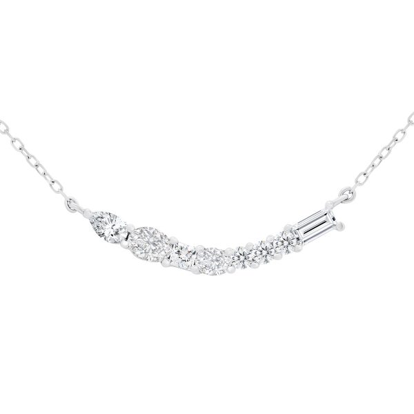 Lucy curved bar Lab grown diamond fancy necklace
