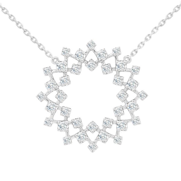 Savannah starburst diamond eternity pendant on fine adjustable chain
