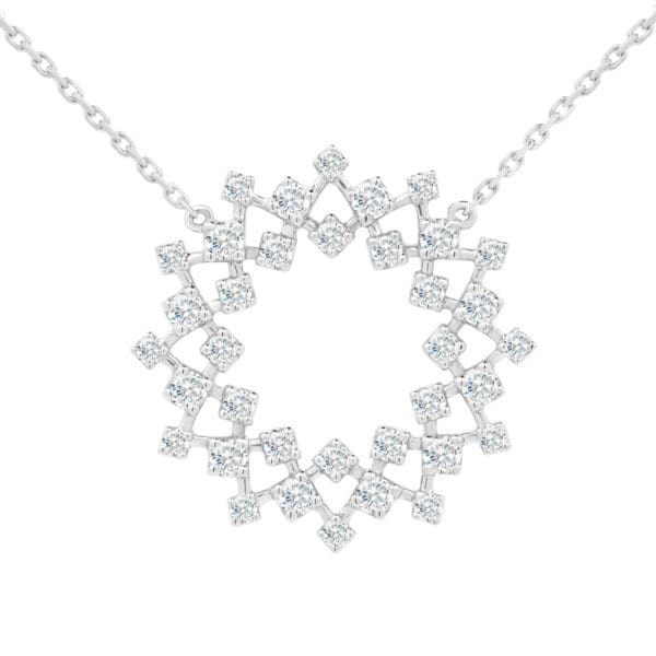 Savannah starburst lab grown diamond eternity necklace on fine adjustable chain