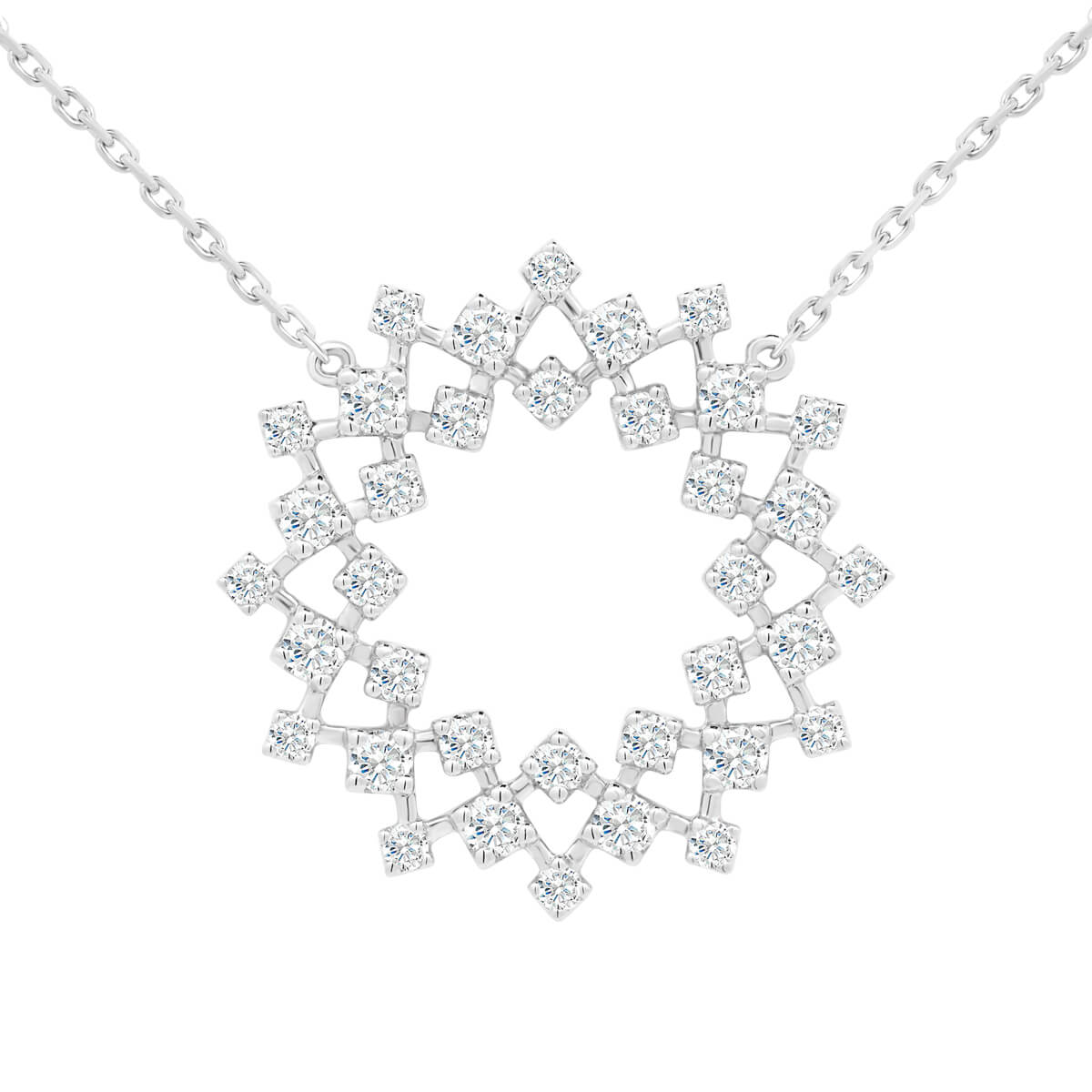 Savannah Starburst Lab Grown Diamond Eternity Necklace On Fine Adjustable Chain
