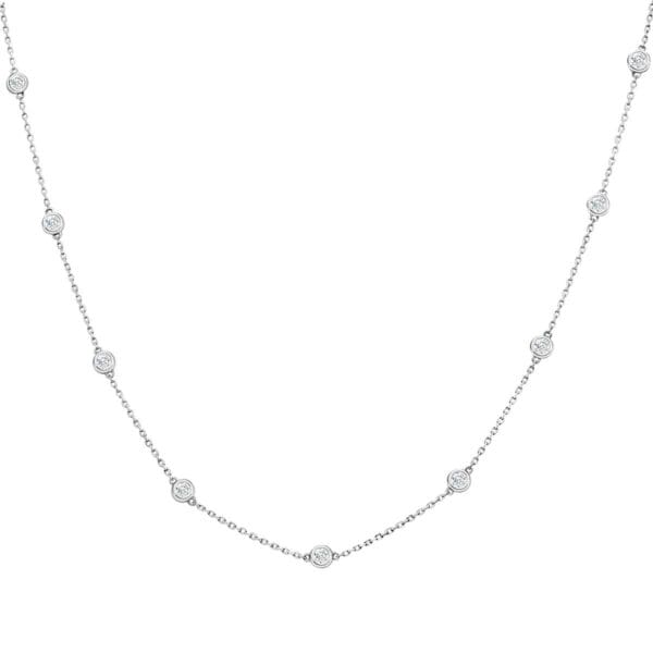 Sylvia Delicate Chain Necklace With Petite Bezel Set Diamonds