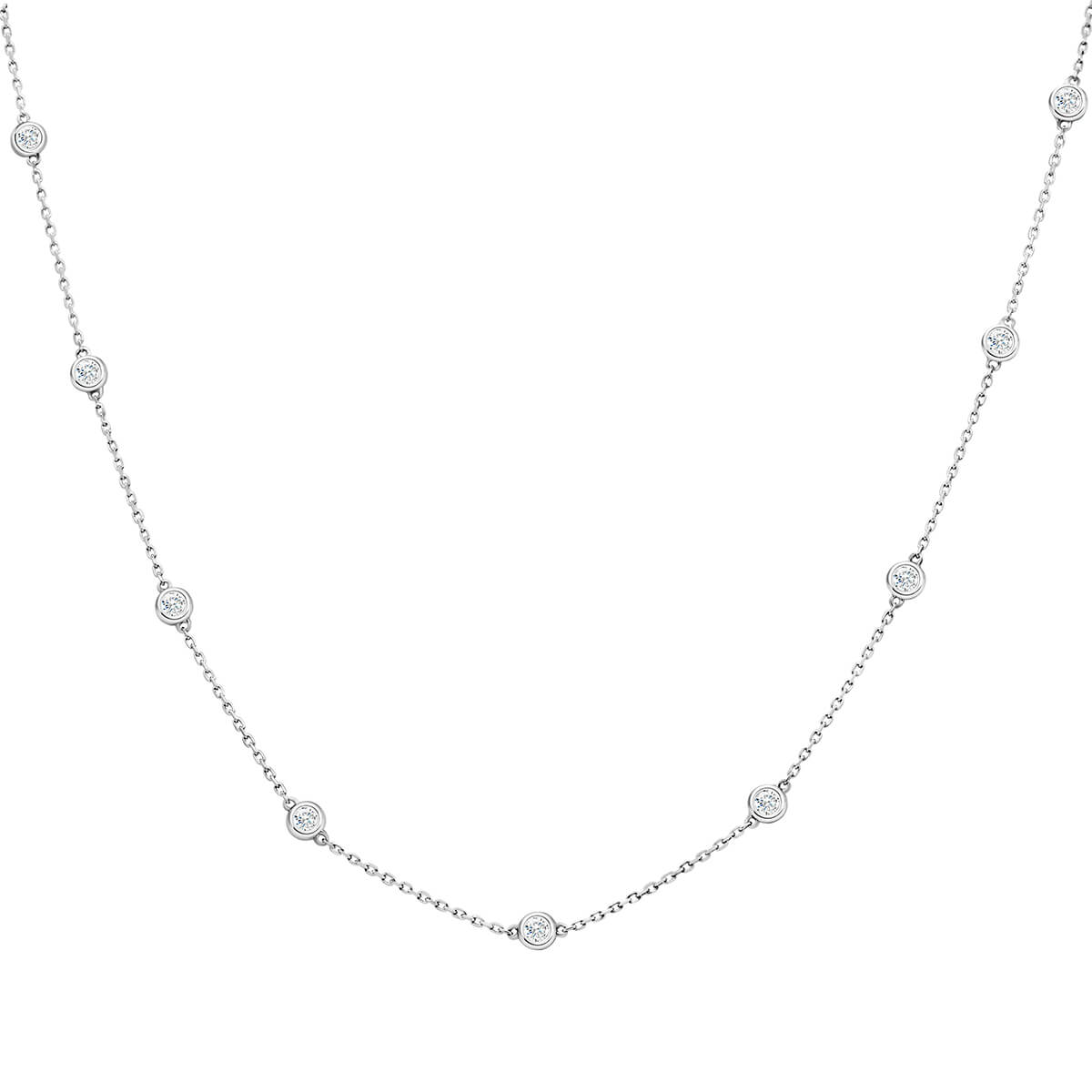 Sylvia delicate chain necklace with petite bezel set diamonds