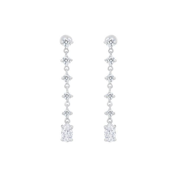 Sylvie Oval earrings with round drop lab-grown diamonds