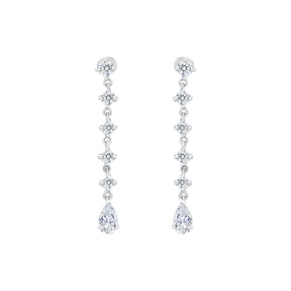 Sylvie Pear earrings with round drop lab-grown diamonds