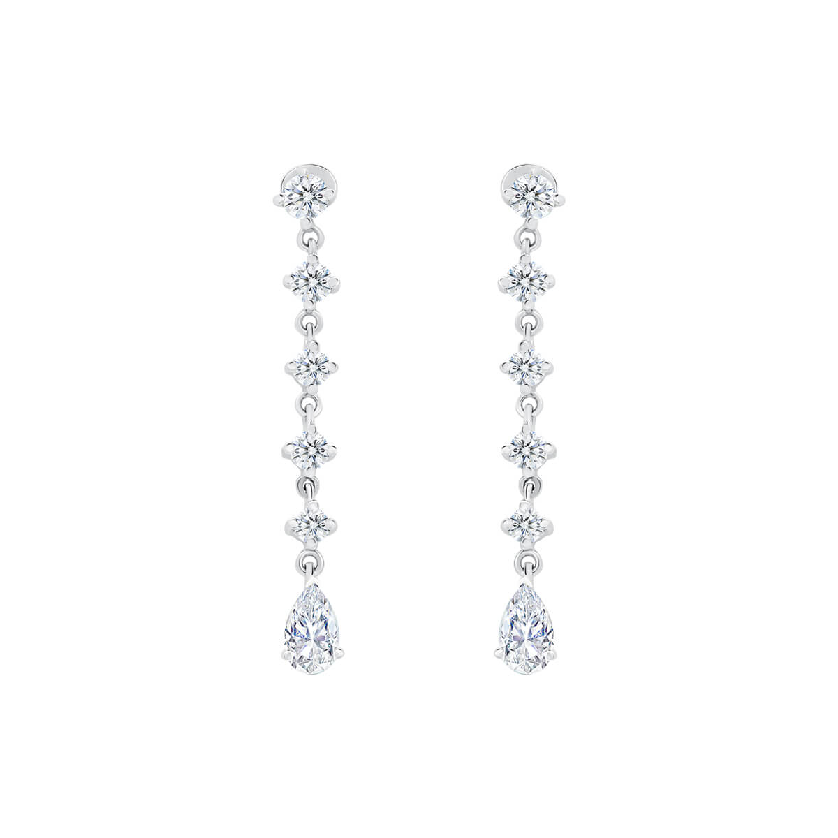 Sylvie Pear Earrings With Round Drop Lab Grown Diamonds