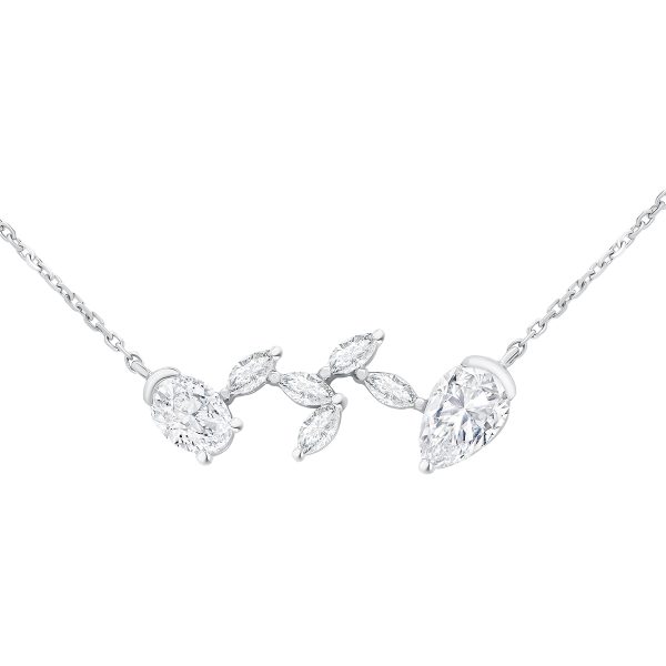 Tyra asymmetrical bar necklace with fancy cut lab grown diamonds