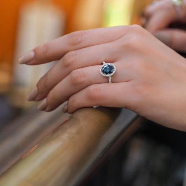 Ava Oval 9X7 Blue Supernova Moissanite