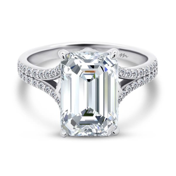 Eloise 5.00ct Emerald-cut centre stone on split band prong set with gallery
