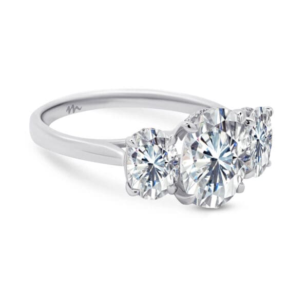 Matilda Ring 3.11Ct Oval Trilogy Ring With 1