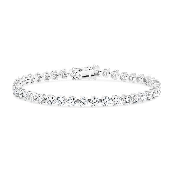 Bernadine 3.5 SN stylish 3-prong full tennis bracelet in 18k gold with safety clasp