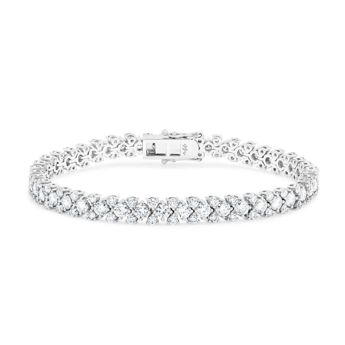 Josefina Sn Tennis Bracelet With Alternating Large And Small Round Moissanite