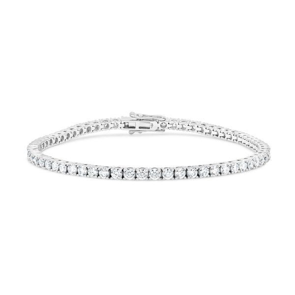 Mikayla 2.5 SN timeless 4-prong tennis bracelet in 18k gold with safety clasp