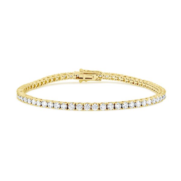 'Mikayla' 2.5 classic 4 prong tennis bracelet in 18k white gold with safety clasp