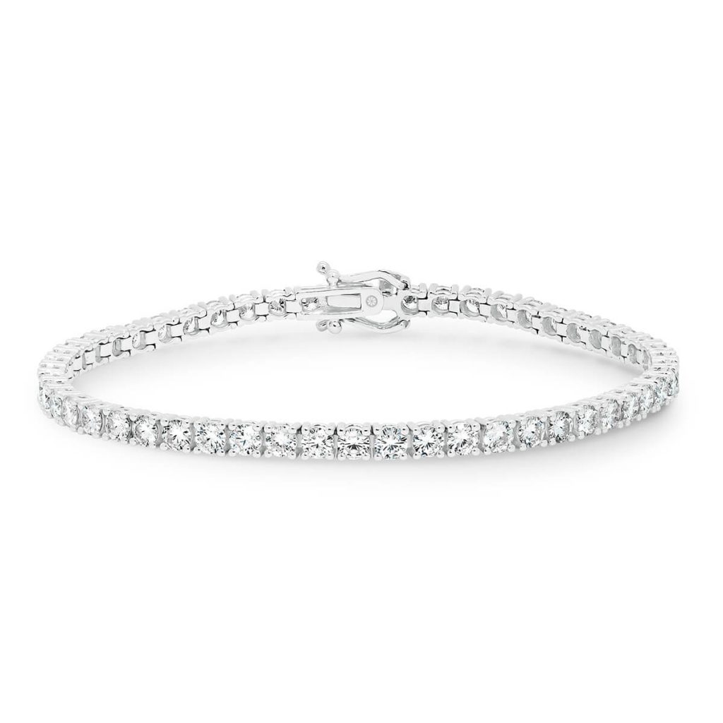 Mikayla 3.5 Lgd Timeless 4-Prong Tennis Bracelet In 18K Gold With Safety Clasp