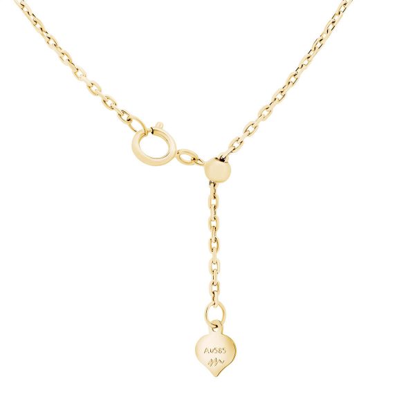Heavy adjustable long chain in 14k gold at 50cm length