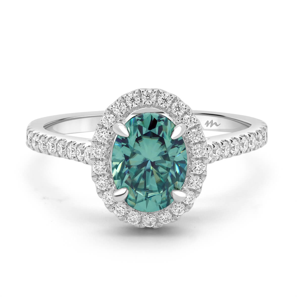 Moissanite Ring Ava Oval Green