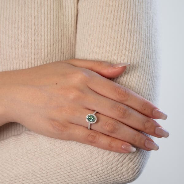 Ava Oval 8X6 Green Supernova Moissanite