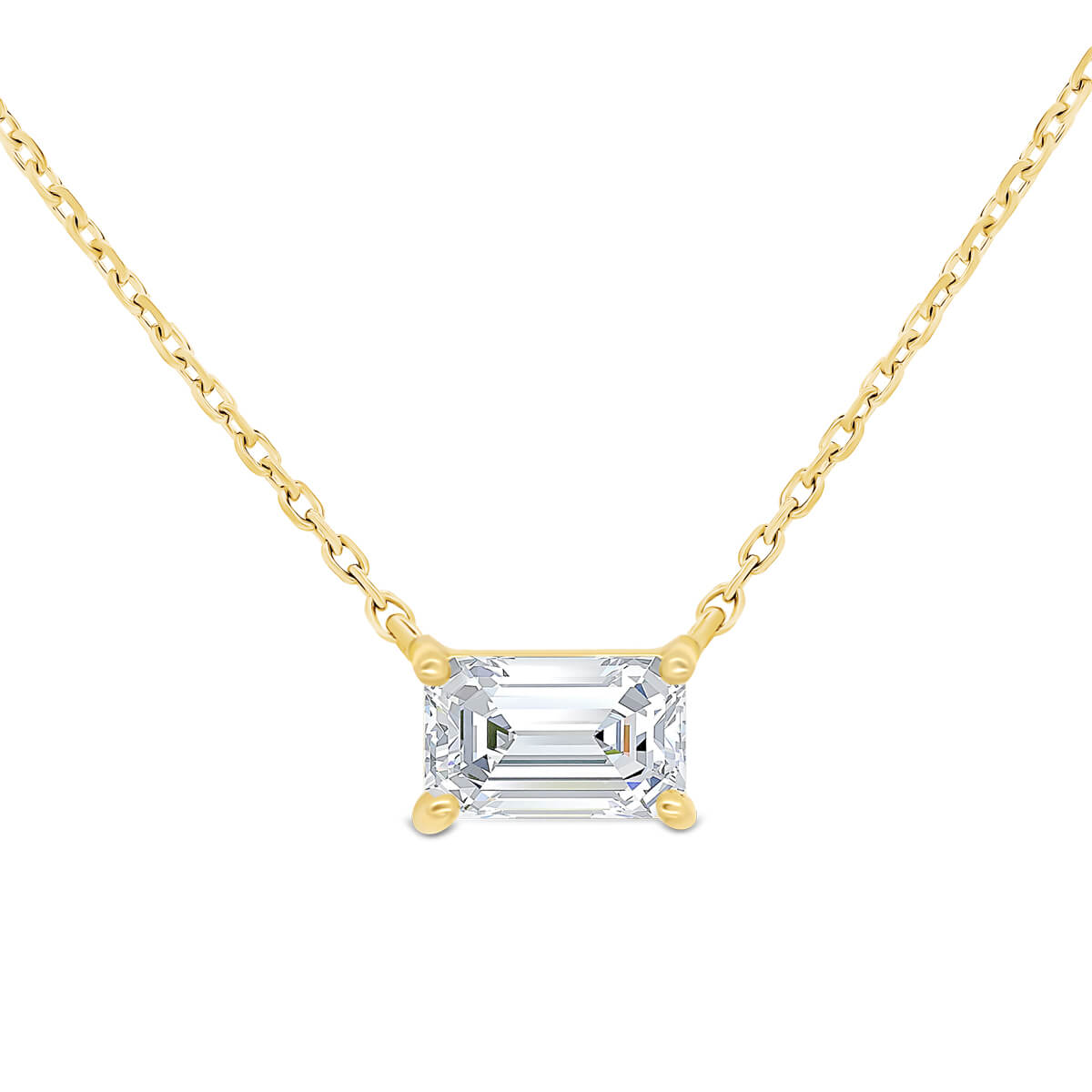 Emerald cut deals diamond chain