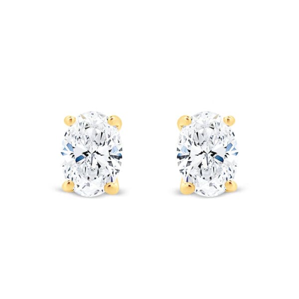 Karla Oval 7x5-8x6 Moissanite solitaire studs
