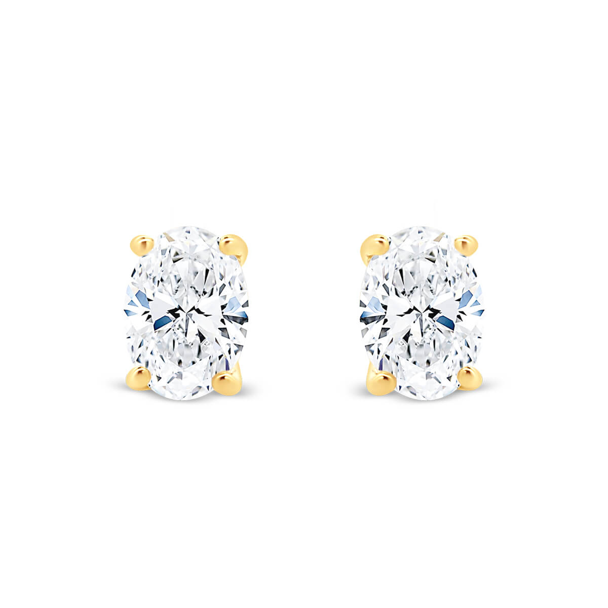 Karla Oval 7x5-8x6 Moissanite solitaire studs