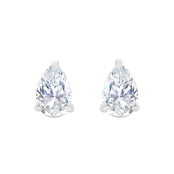 Karla Pear 7X5-8X5 Moissanite Solitaire Stud Earrings