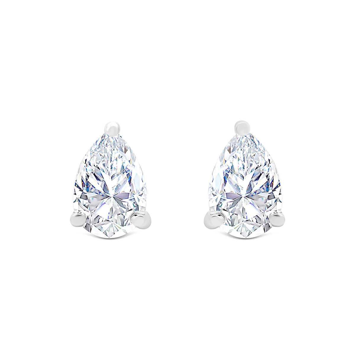 Karla Pear 7X5-8X5 Moissanite Solitaire Stud Earrings