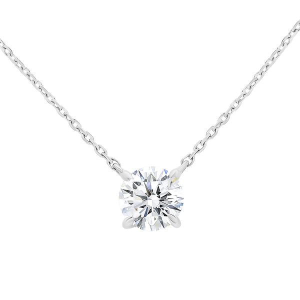 Alice Round 0.23-0.50ct round lab grown diamond solitaire necklace on fine adjustable chain
