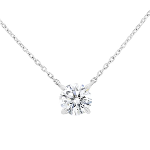 Alice Round 0.23-0.50Ct Round Lab Grown Diamond Solitaire Necklace On Fine Adjustable Chain