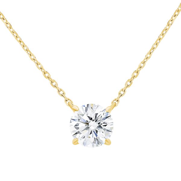Alice Round 0.60-0.80ct solitaire necklace on fine adjustable chain