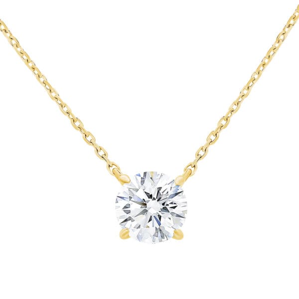 Alice Round 0.60-0.80ct solitaire necklace on fine adjustable chain