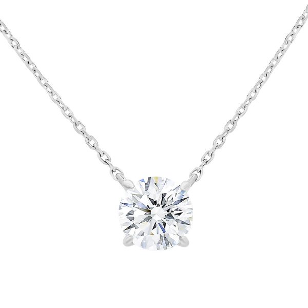 Alice Round 1.00-1.25ct round solitaire necklace on adjustable chain