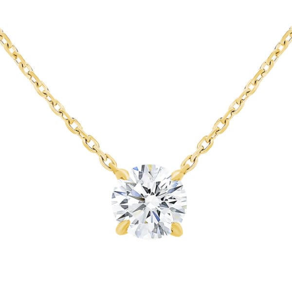 Alice Round 1.50-2.00Ct Round Lab Grown Diamond Solitaire Necklace