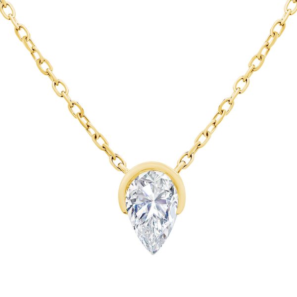 Kelsey Pear 1.00-1.50Ct Solitaire Pear Cut Lab Grown Diamond Necklace