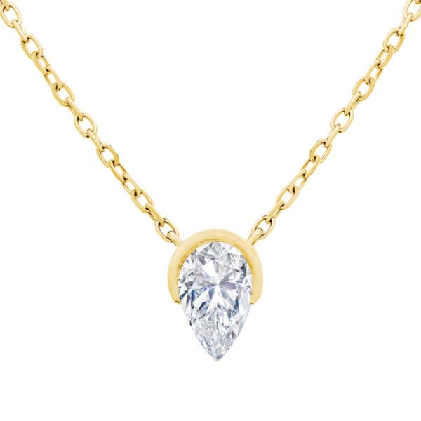 Kelsey Pear 1.00-1.50ct solitaire pear cut lab grown diamond necklace