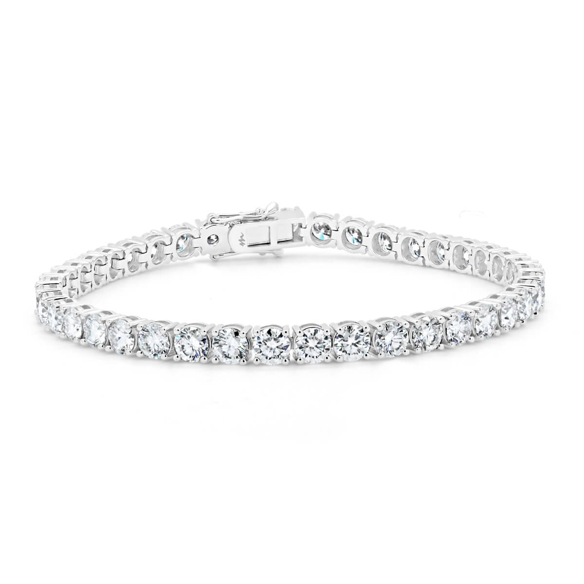 Mikayla 4.0 Sn Classic 4-Prong Tennis Bracelet In 18K Gold With Safety Clasp