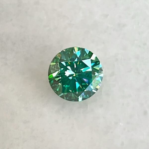 Green Round Supernova Moissanite