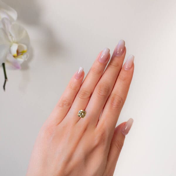 Yellow Supernova Moissanite Cushion Cut