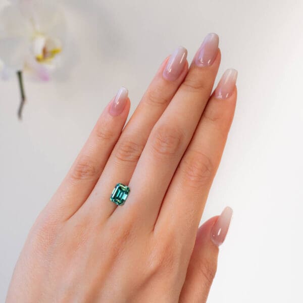 Green Supernova Moissanite Emerald Cut