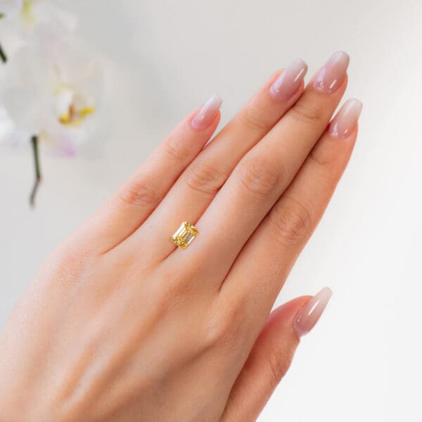 Yellow Supernova Moissanite Emerald Cut