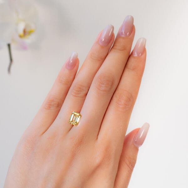 Yellow Supernova Moissanite Emerald Cut