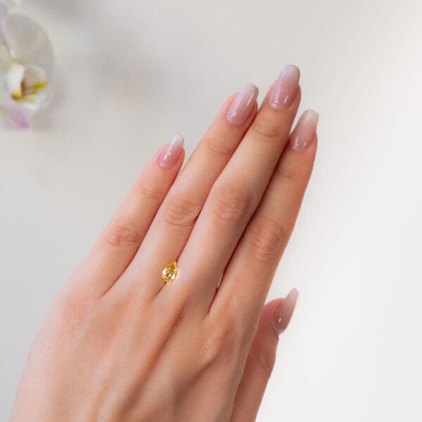 Yellow Supernova Moissanite Pear Cut