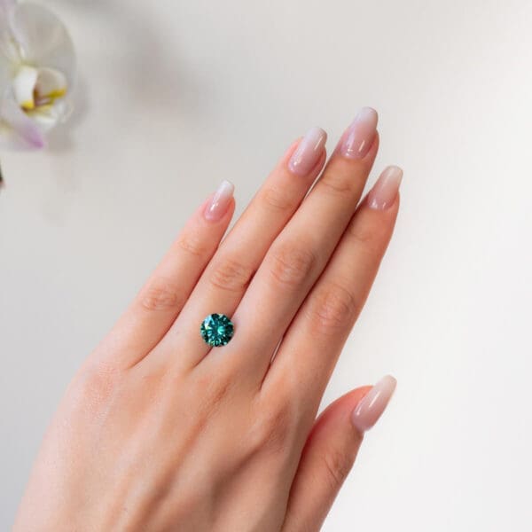 Green Supernova Moissanite Round Cut