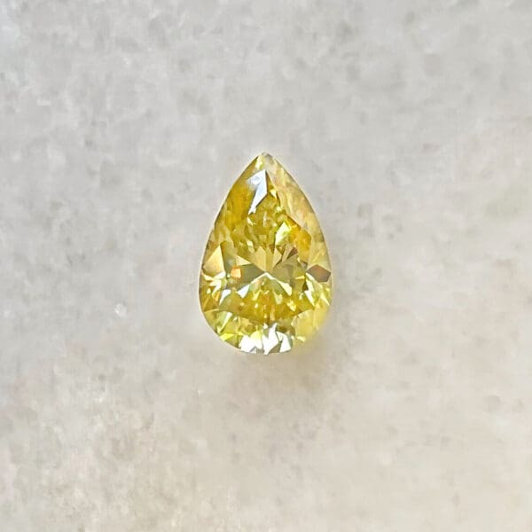 Yellow Pear Supernova Moissanite