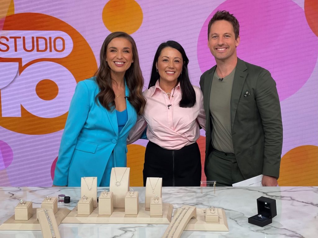 Lauren with Studio 10 hosts discussing Lab Grown Diamonds