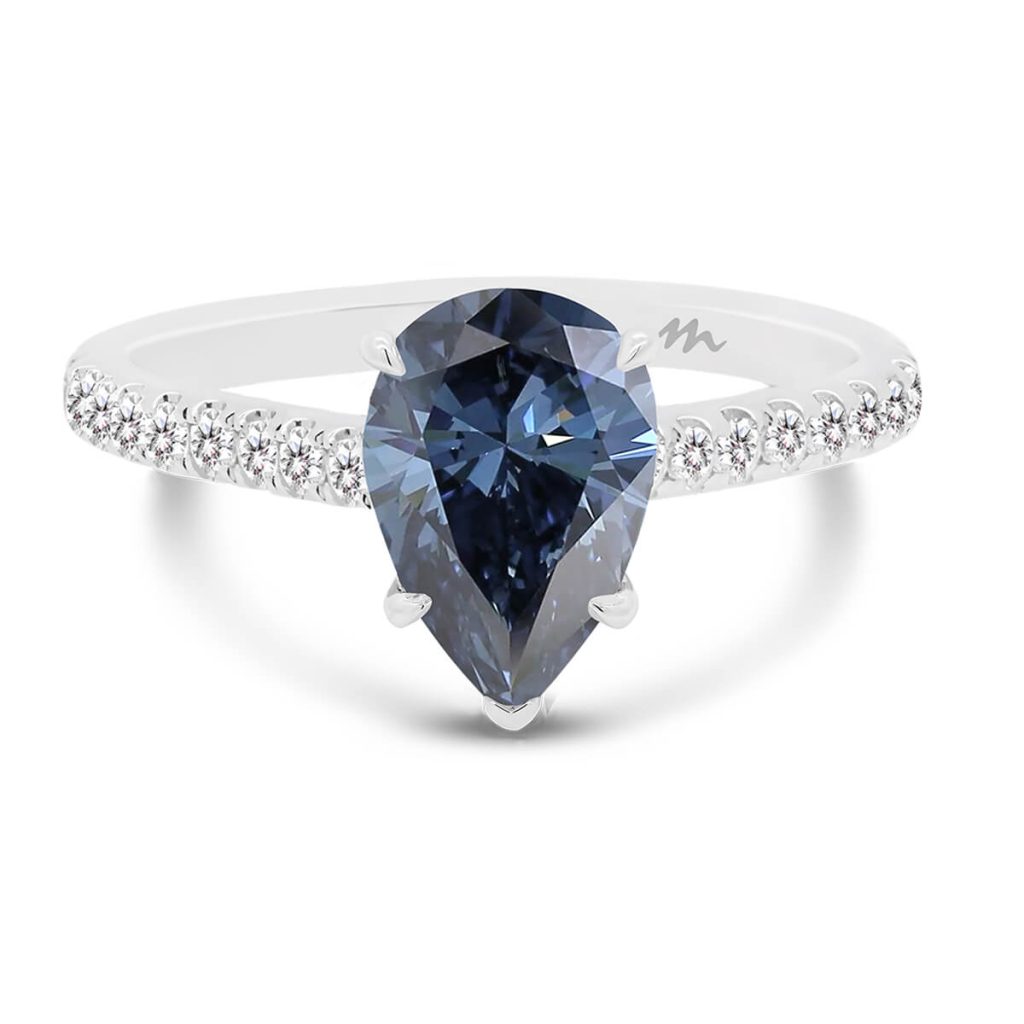 Moissanite Ring | Skylar 10x7 Blue| Moi Moi Fine Jewellery